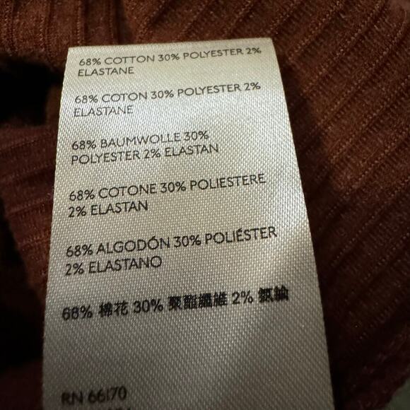 Free People Helen Ribbed Tube Midi Skirt Brown Size Medium Elastic Waist - Picture 8 of 8